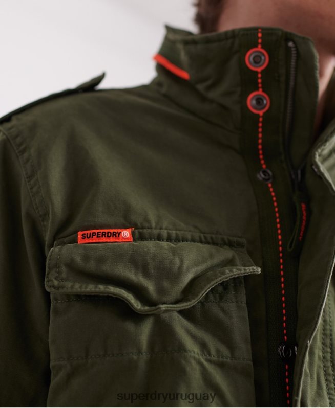 uy Superdry hombres chamarra clásica con bolsillo de rookie verde DT2N8Z4626 ropa