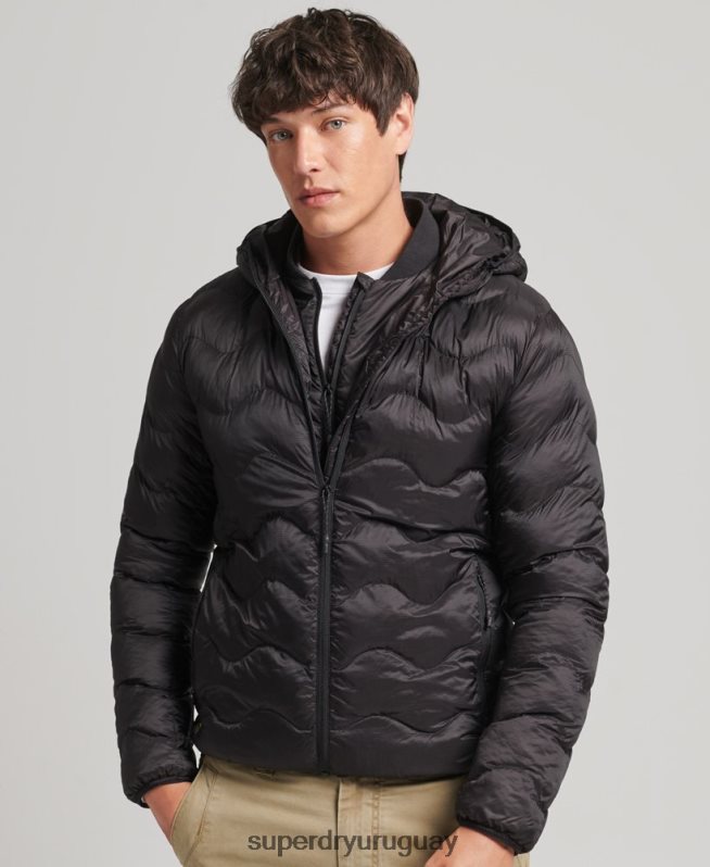 uy Superdry hombres chamarra con capucha gris oscuro DT2N8Z4506 ropa