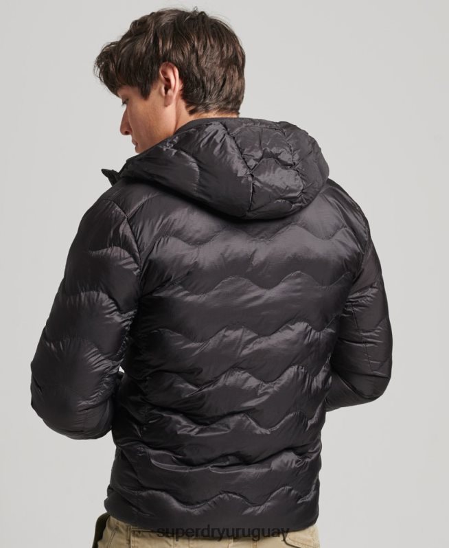 uy Superdry hombres chamarra con capucha gris oscuro DT2N8Z4506 ropa