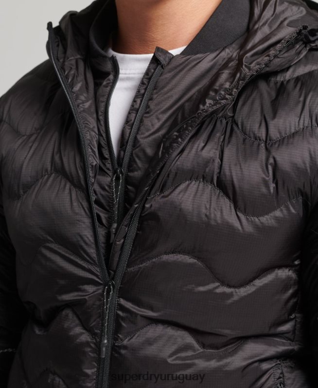 uy Superdry hombres chamarra con capucha gris oscuro DT2N8Z4506 ropa