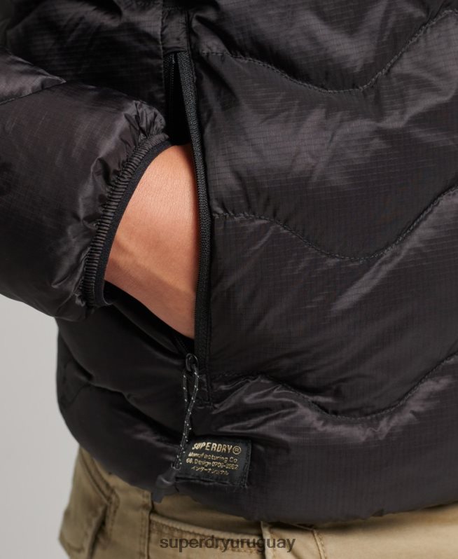 uy Superdry hombres chamarra con capucha gris oscuro DT2N8Z4506 ropa