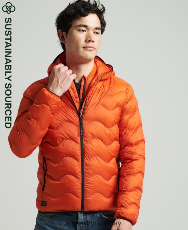uy Superdry hombres chamarra con capucha naranja DT2N8Z4527 ropa