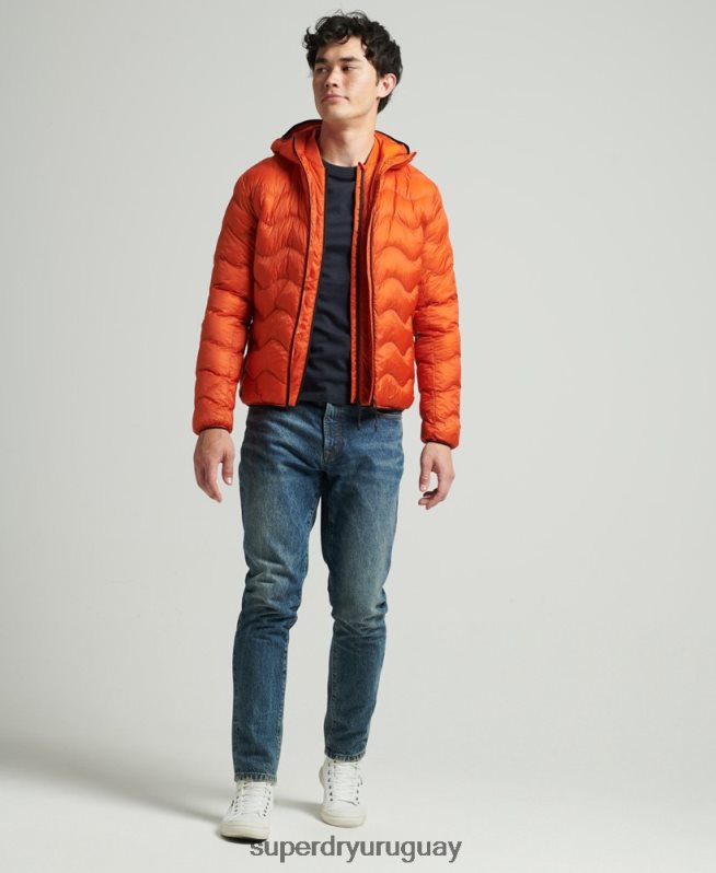 uy Superdry hombres chamarra con capucha naranja DT2N8Z4527 ropa