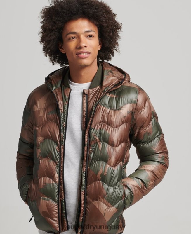 uy Superdry hombres chamarra con capucha verde DT2N8Z4700 ropa