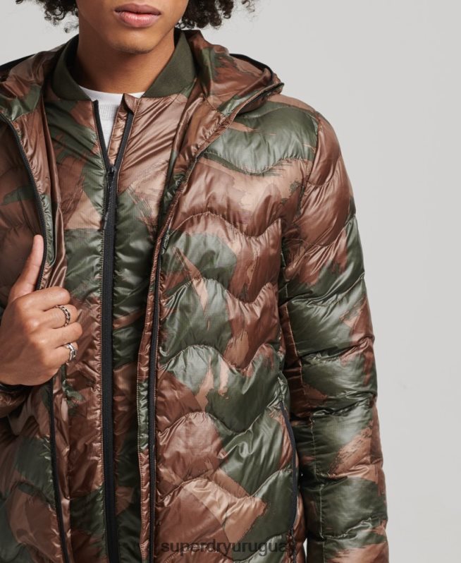 uy Superdry hombres chamarra con capucha verde DT2N8Z4700 ropa
