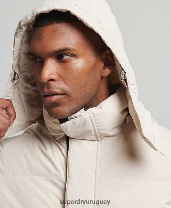 uy Superdry hombres chamarra corta acolchada beige DT2N8Z4456 ropa