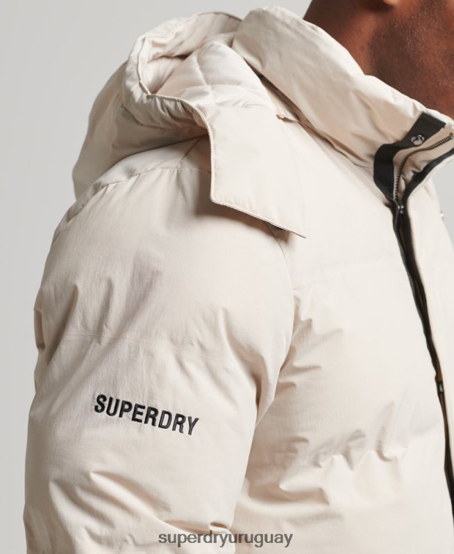 uy Superdry hombres chamarra corta acolchada beige DT2N8Z4456 ropa