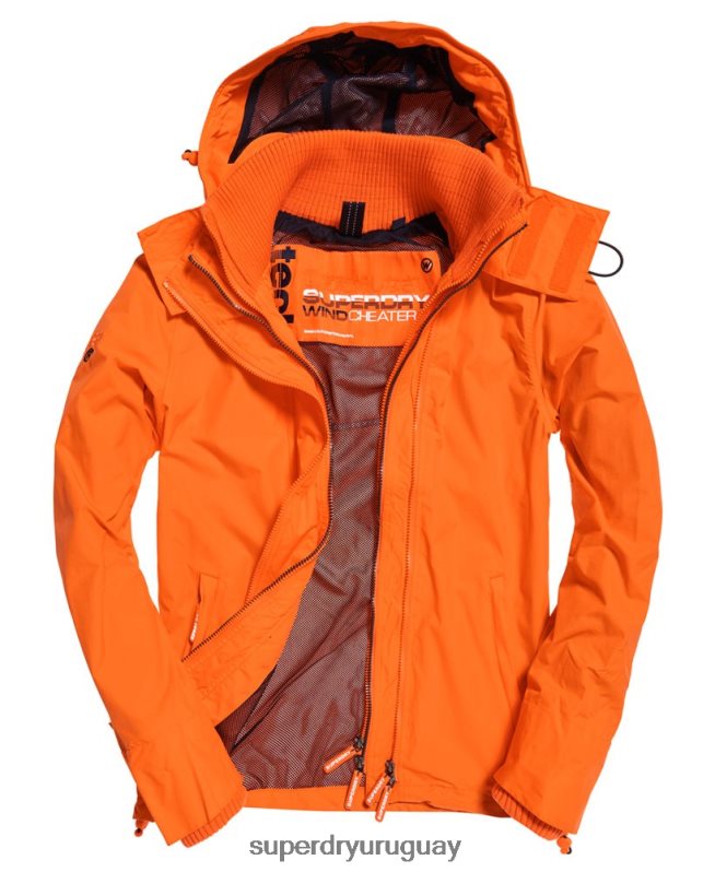 uy Superdry hombres chamarra cortavientos técnica con capucha y cremallera pop azul DT2N8Z4791 ropa