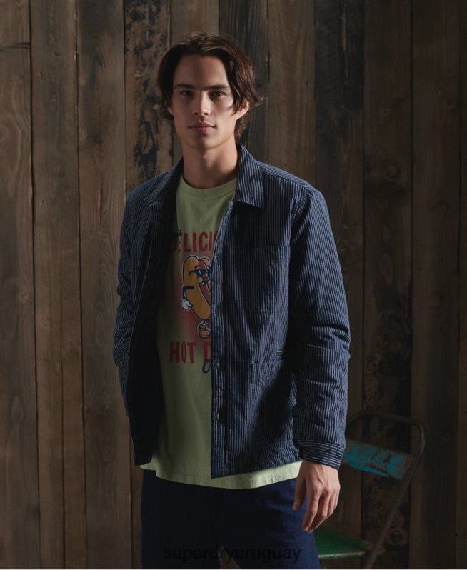 uy Superdry hombres chamarra de artista con forro seco de edición limitada azul DT2N8Z4724 ropa