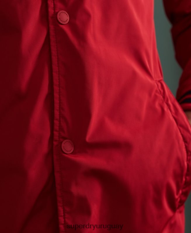 uy Superdry hombres chamarra de béisbol con capucha rojo DT2N8Z1200 ropa