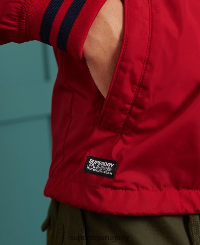 uy Superdry hombres chamarra de béisbol con capucha rojo DT2N8Z1200 ropa