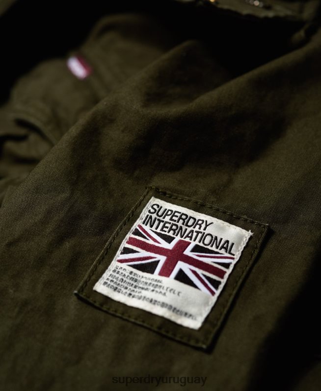 uy Superdry hombres chamarra de campo para clima pesado de novato verde DT2N8Z1204 ropa