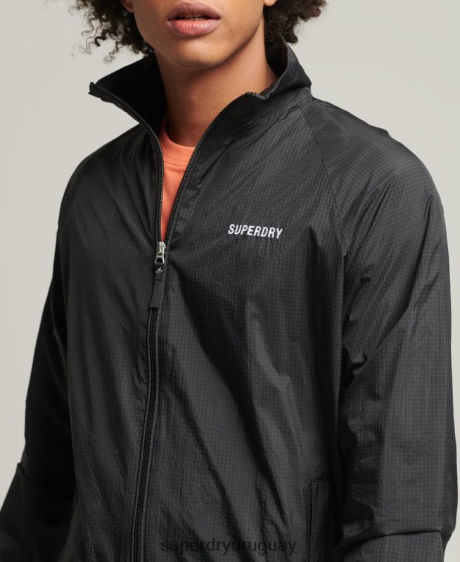 uy Superdry hombres chamarra de chándal Code Essential negro DT2N8Z4638 ropa