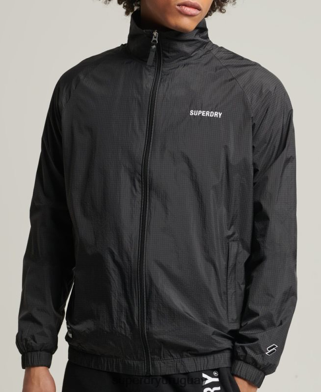 uy Superdry hombres chamarra de chándal Code Essential negro DT2N8Z4638 ropa