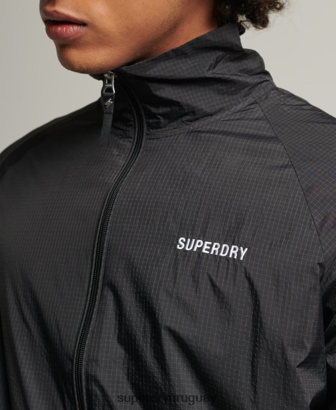 uy Superdry hombres chamarra de chándal Code Essential negro DT2N8Z4638 ropa