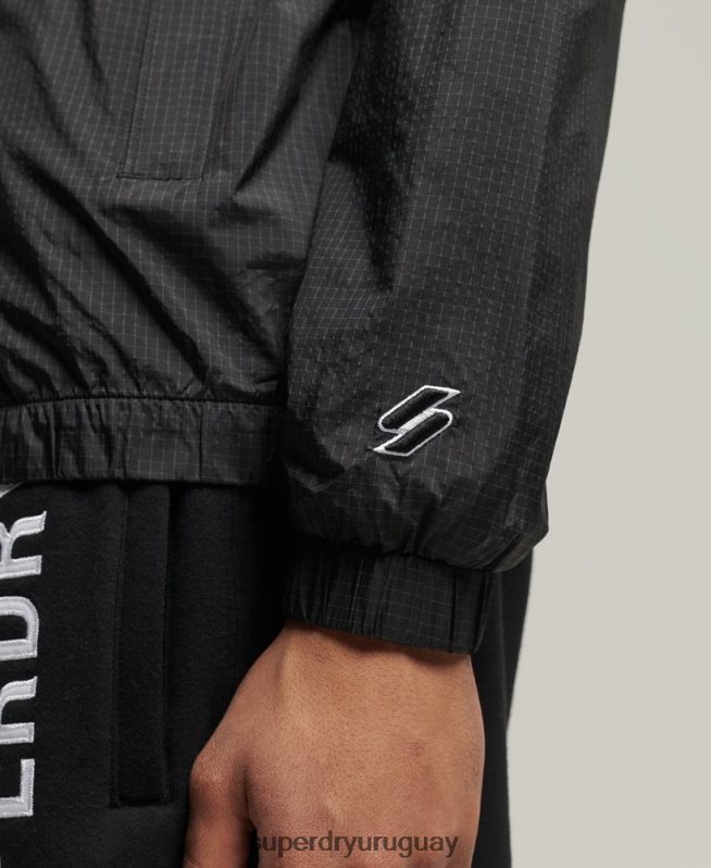 uy Superdry hombres chamarra de chándal Code Essential negro DT2N8Z4638 ropa