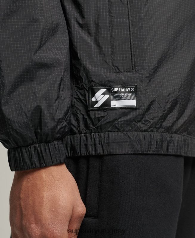 uy Superdry hombres chamarra de chándal Code Essential negro DT2N8Z4638 ropa
