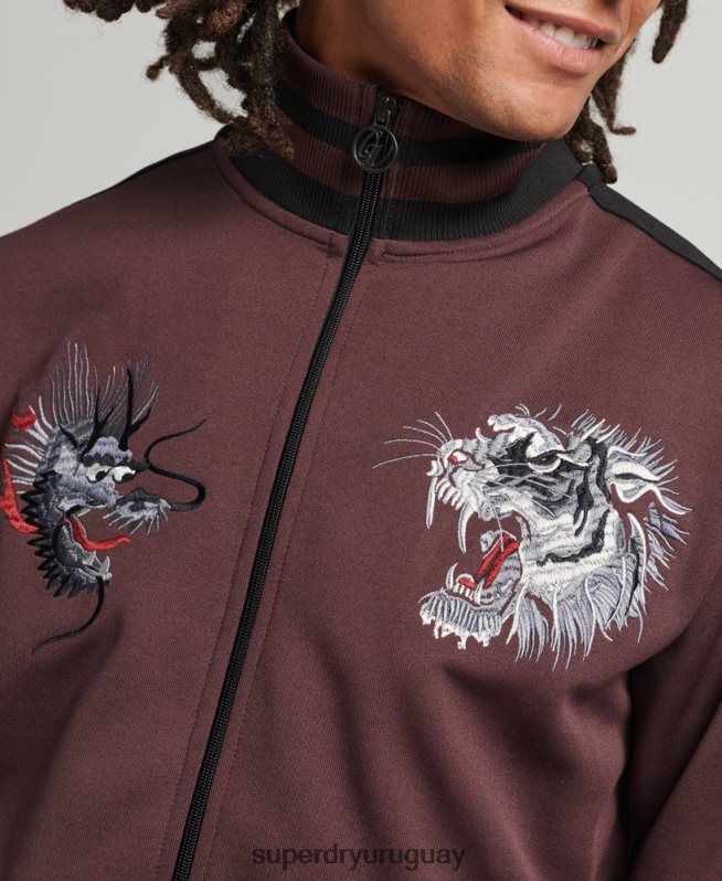 uy Superdry hombres chamarra de chándal Suika de punto rojo DT2N8Z690 ropa