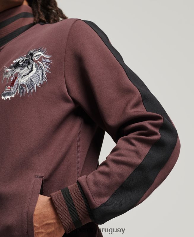 uy Superdry hombres chamarra de chándal Suika de punto rojo DT2N8Z690 ropa