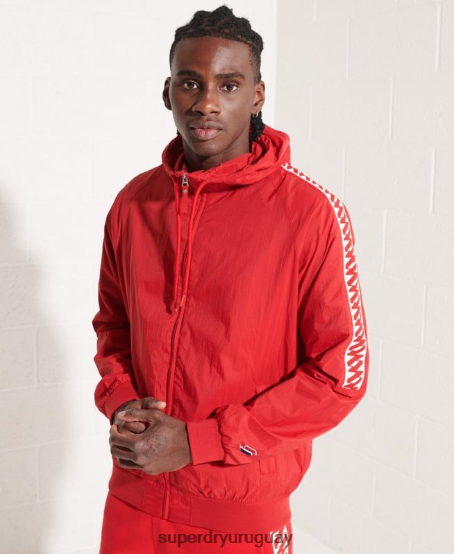 uy Superdry hombres chamarra de chándal sd-windrunner con capucha rojo DT2N8Z4610 ropa