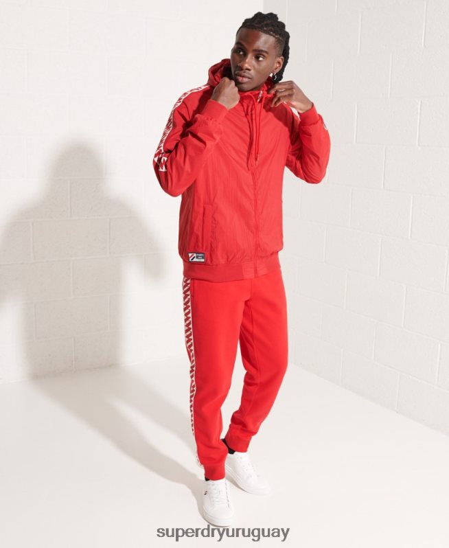 uy Superdry hombres chamarra de chándal sd-windrunner con capucha rojo DT2N8Z4610 ropa