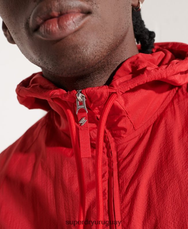 uy Superdry hombres chamarra de chándal sd-windrunner con capucha rojo DT2N8Z4610 ropa