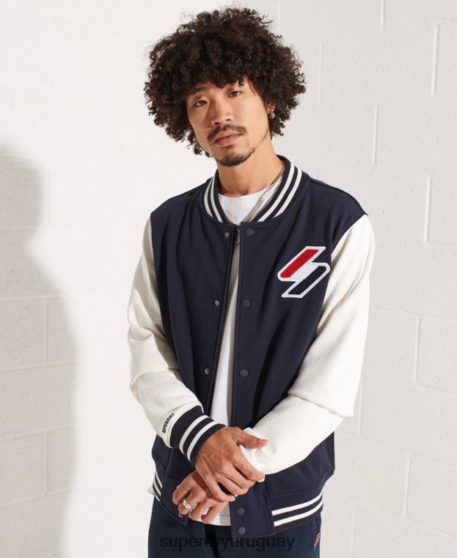 uy Superdry hombres chamarra de chenilla code Armada DT2N8Z4568 ropa