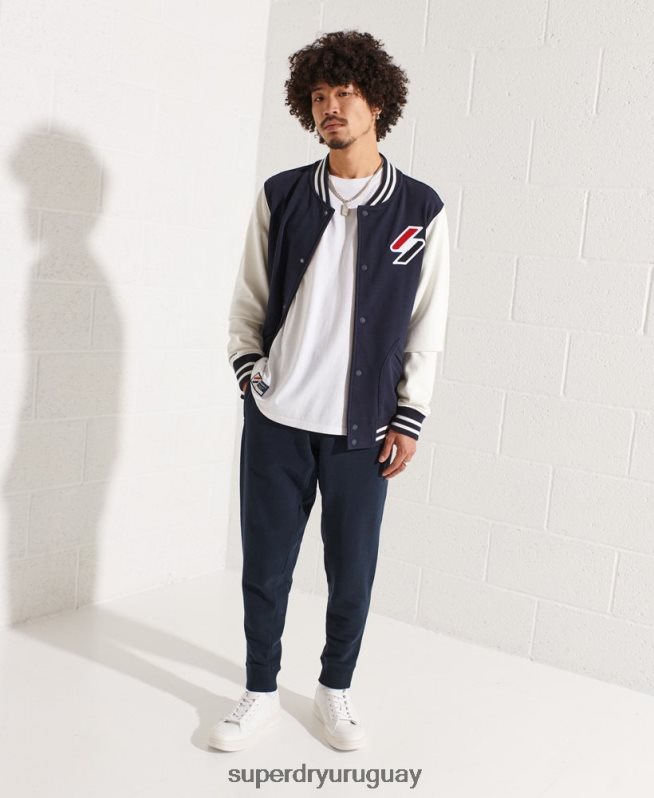 uy Superdry hombres chamarra de chenilla code Armada DT2N8Z4568 ropa