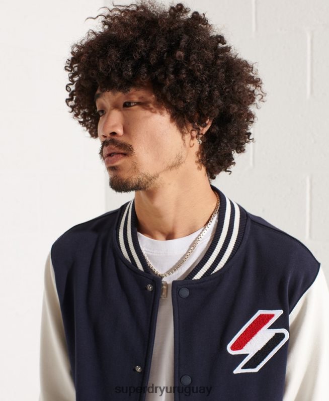 uy Superdry hombres chamarra de chenilla code Armada DT2N8Z4568 ropa