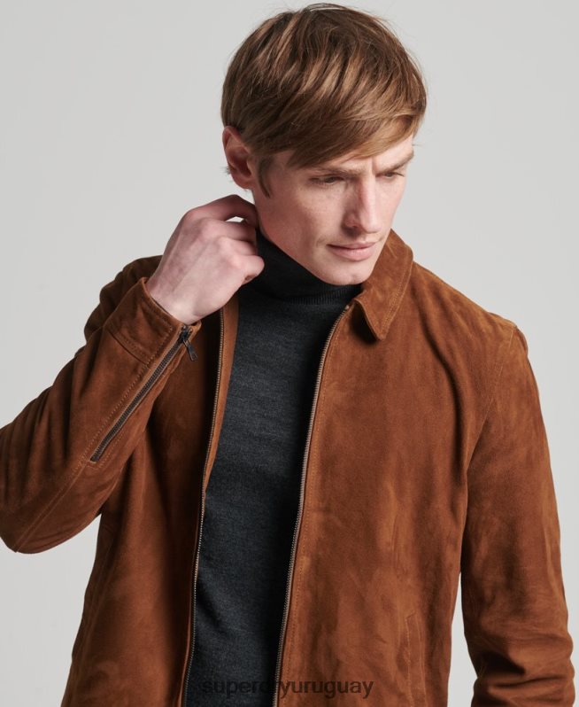 uy Superdry hombres chamarra de gamuza de entrenador de estudios broncearse DT2N8Z1147 ropa