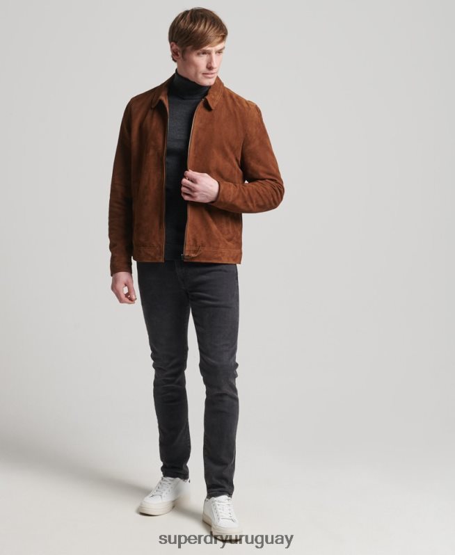 uy Superdry hombres chamarra de gamuza de entrenador de estudios broncearse DT2N8Z1147 ropa