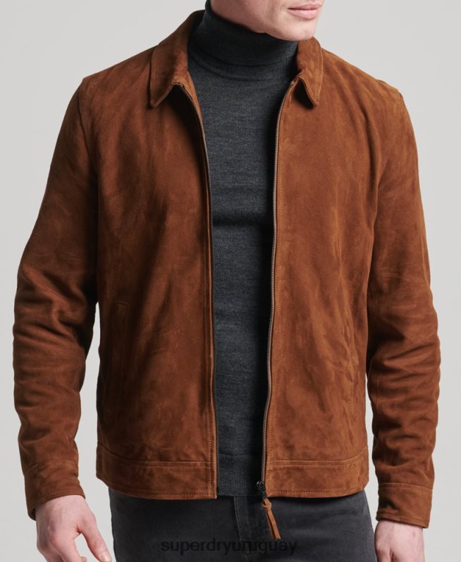 uy Superdry hombres chamarra de gamuza de entrenador de estudios broncearse DT2N8Z1147 ropa