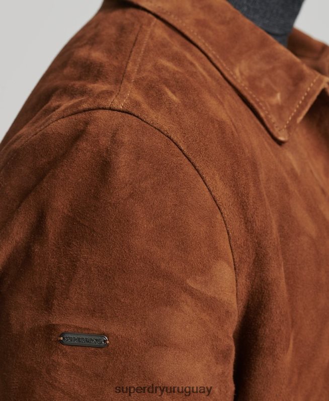 uy Superdry hombres chamarra de gamuza de entrenador de estudios broncearse DT2N8Z1147 ropa