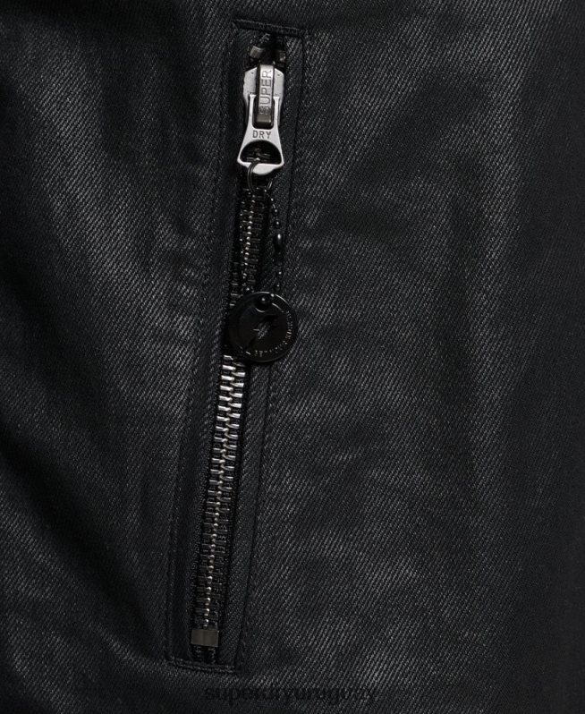uy Superdry hombres chamarra de mezclilla con revestimiento vintage negro DT2N8Z4540 ropa
