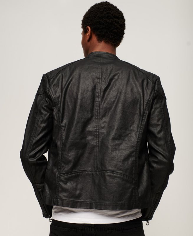 uy Superdry hombres chamarra de mezclilla con revestimiento vintage negro DT2N8Z945 ropa