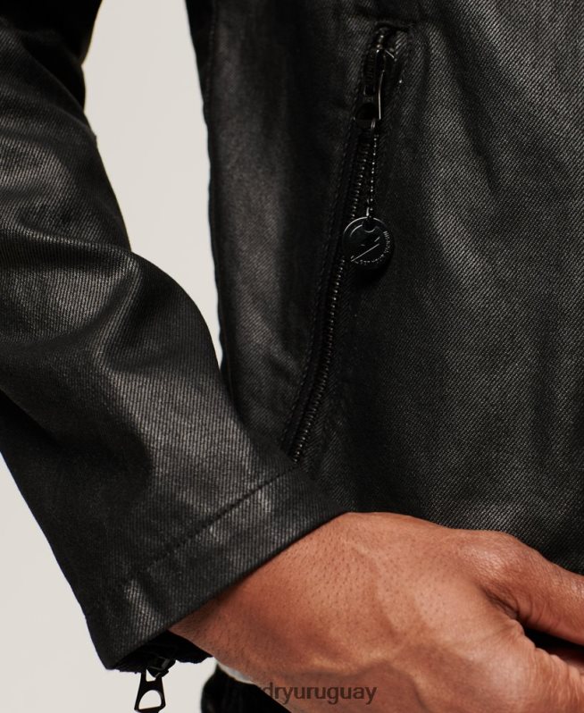 uy Superdry hombres chamarra de mezclilla con revestimiento vintage negro DT2N8Z945 ropa