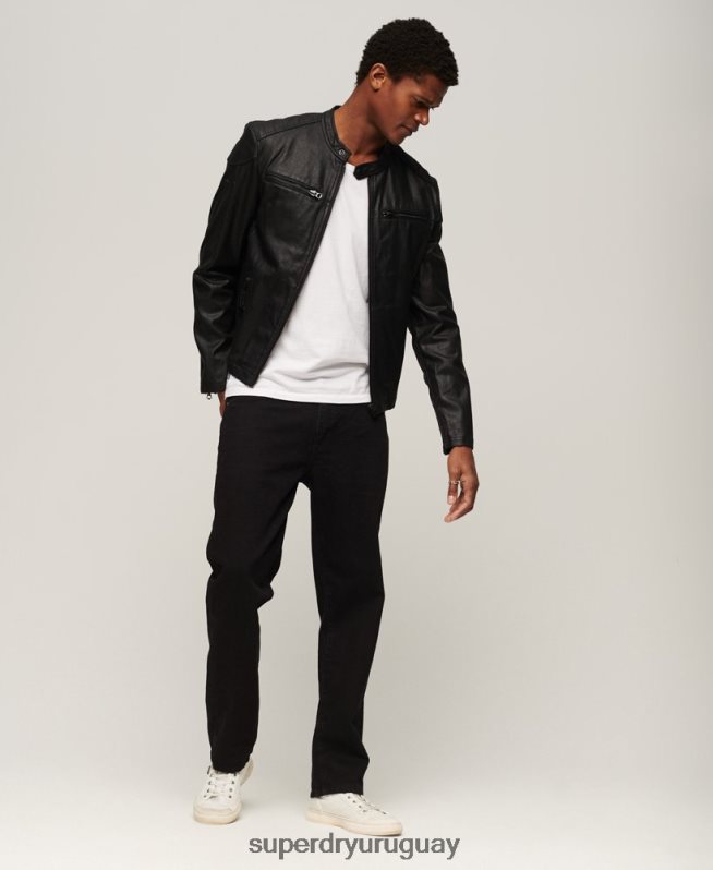 uy Superdry hombres chamarra de mezclilla con revestimiento vintage negro DT2N8Z945 ropa