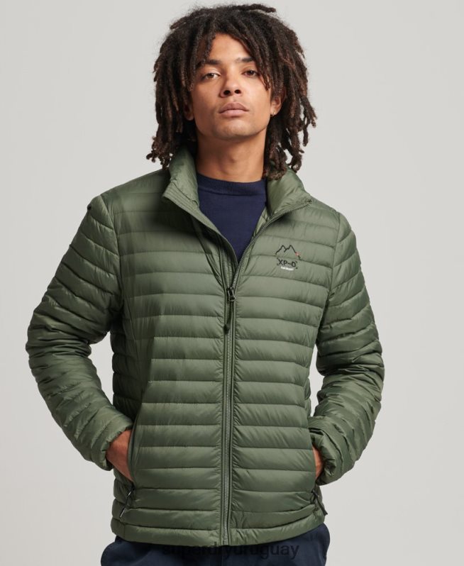 uy Superdry hombres chamarra de plumón con núcleo técnico caqui DT2N8Z4504 ropa