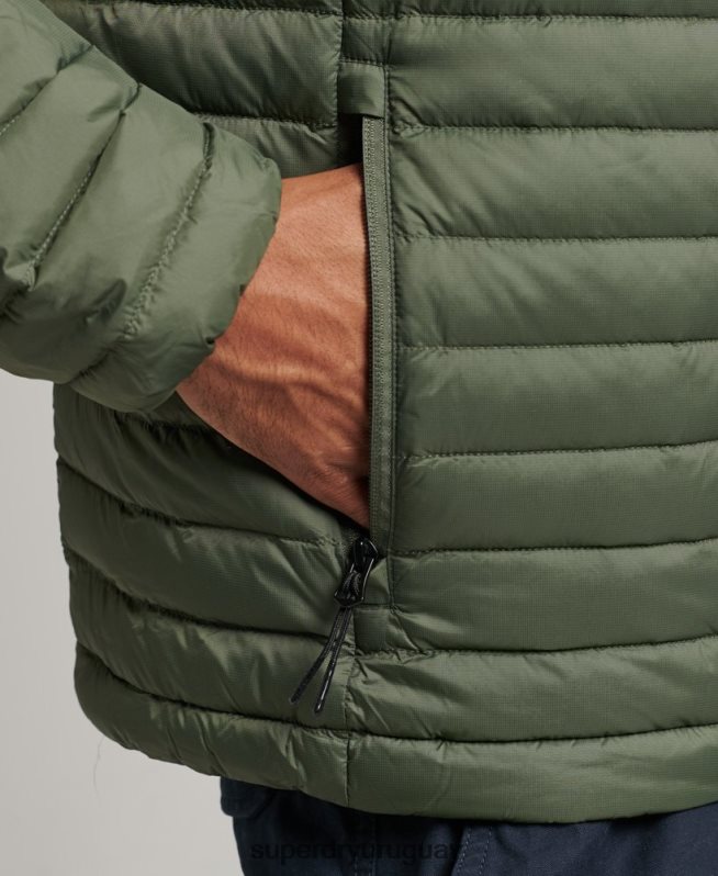 uy Superdry hombres chamarra de plumón con núcleo técnico caqui DT2N8Z4504 ropa