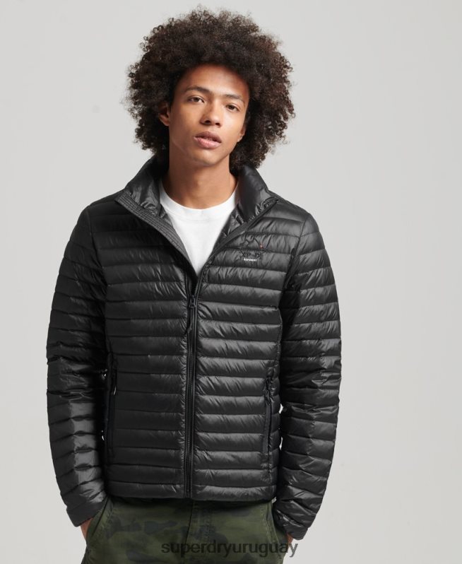 uy Superdry hombres chamarra de plumón con núcleo técnico negro DT2N8Z4474 ropa