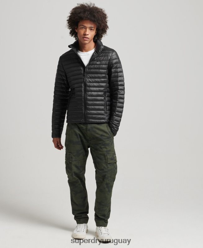 uy Superdry hombres chamarra de plumón con núcleo técnico negro DT2N8Z4474 ropa