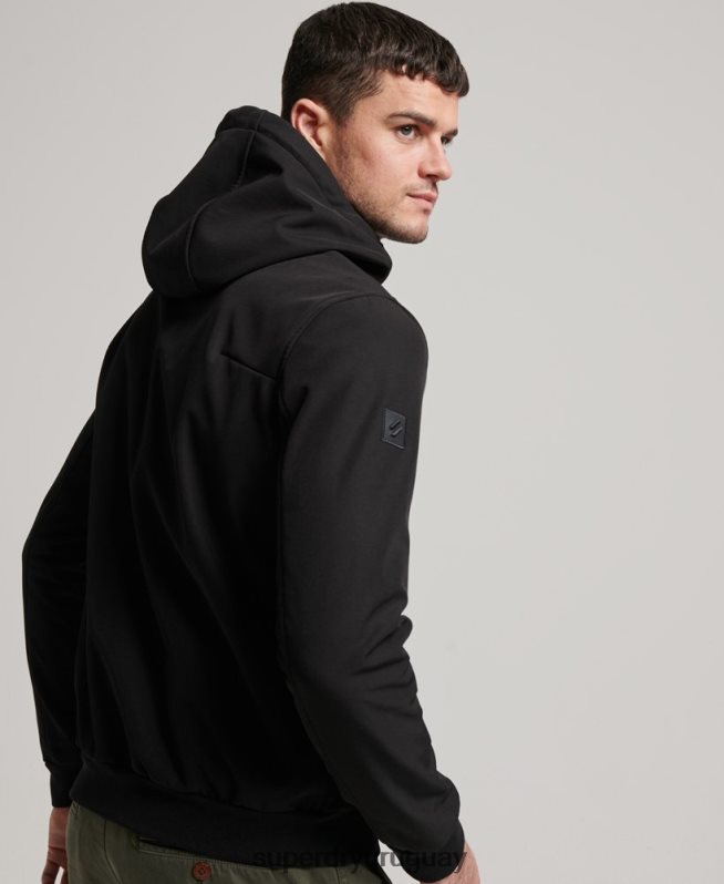 uy Superdry hombres chamarra de punto de canalé Code Tech negro DT2N8Z942 ropa
