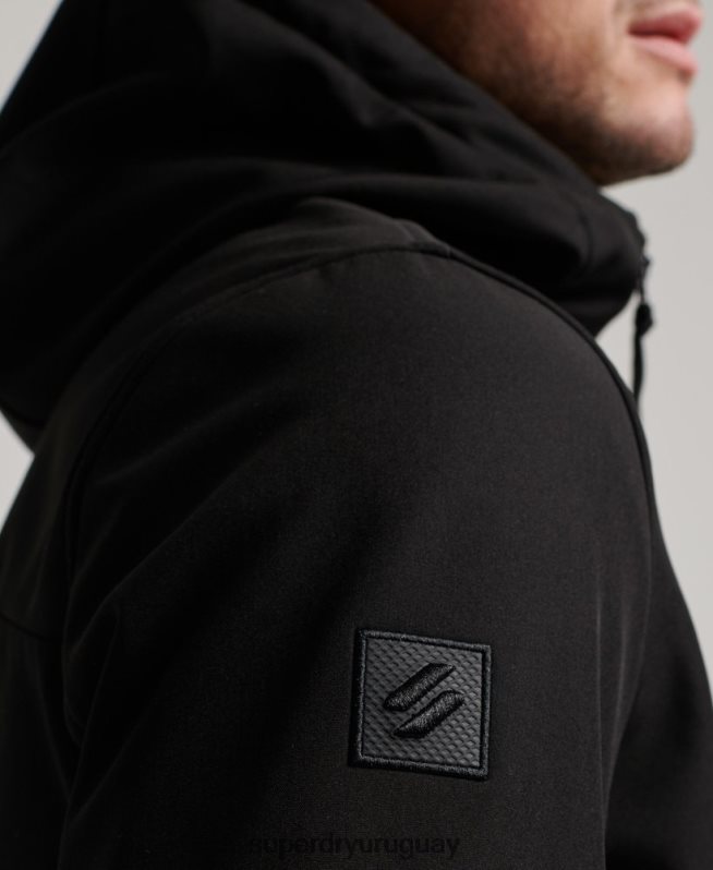 uy Superdry hombres chamarra de punto de canalé Code Tech negro DT2N8Z942 ropa