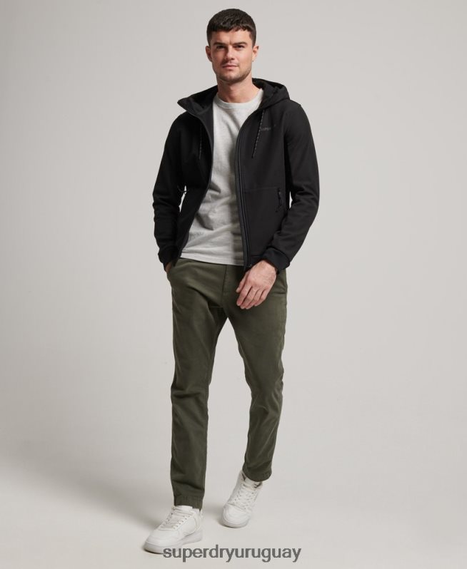uy Superdry hombres chamarra de punto de canalé Code Tech negro DT2N8Z942 ropa