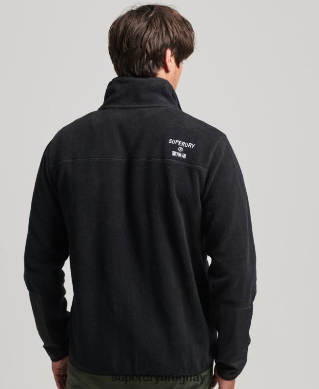 uy Superdry hombres chamarra deportiva con cremallera y logo negro DT2N8Z4996 ropa