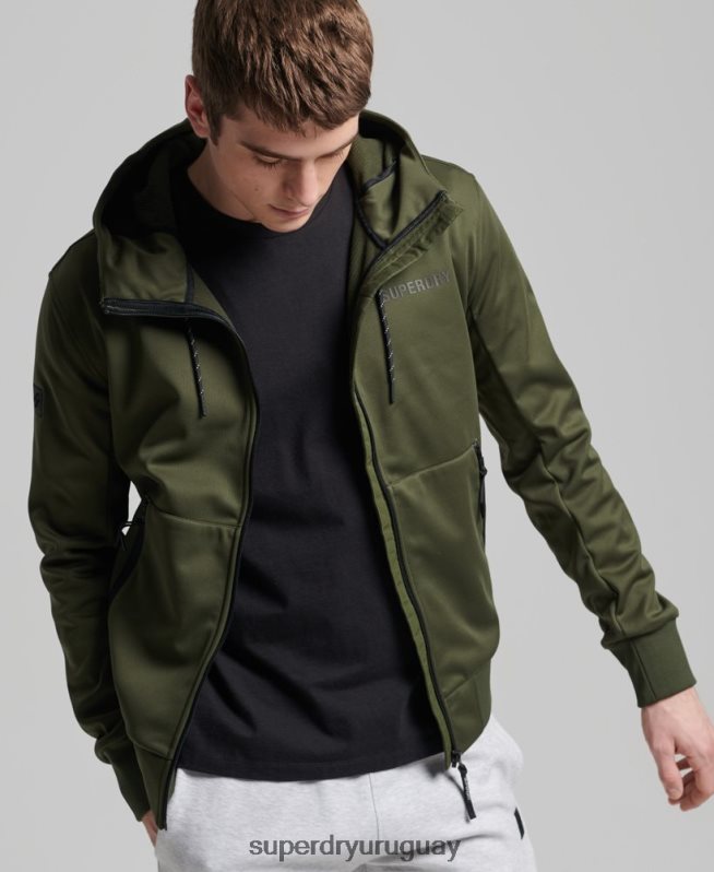 uy Superdry hombres chamarra deportiva de tejido técnico suave caqui DT2N8Z1132 ropa