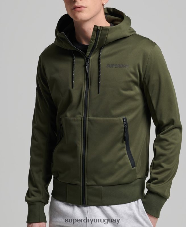 uy Superdry hombres chamarra deportiva de tejido técnico suave caqui DT2N8Z1132 ropa