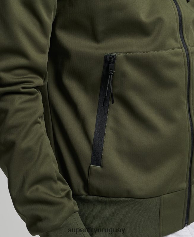 uy Superdry hombres chamarra deportiva de tejido técnico suave caqui DT2N8Z1132 ropa