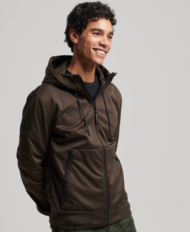 uy Superdry hombres chamarra deportiva de tejido técnico suave marrón DT2N8Z4600 ropa