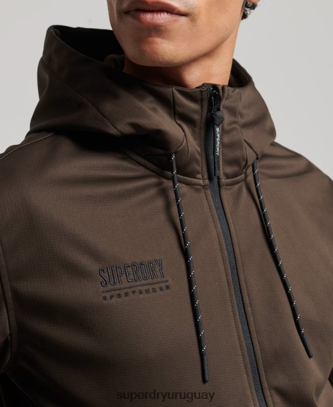 uy Superdry hombres chamarra deportiva de tejido técnico suave marrón DT2N8Z4600 ropa